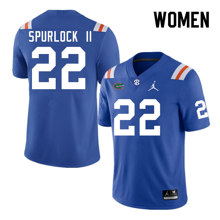 Women #22 Deuce Spurlock II Florida Gators College Football Jerseys Stitched-Retro